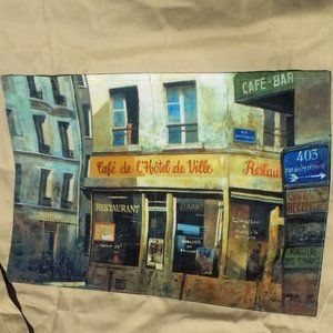 80s Apron French Cafe Art Print Vintage Apron